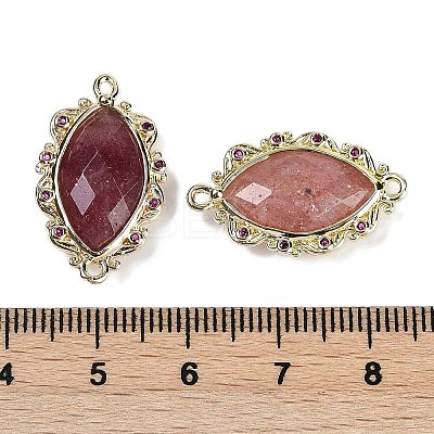 Natural Strawberry Quartz Faceted Horse Eye Links G-B126-02G-09-1