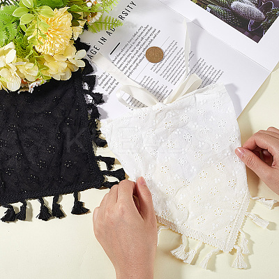 2Pcs 2 Colors Triangle Crochet Bandanas OHAR-CP0001-21-1