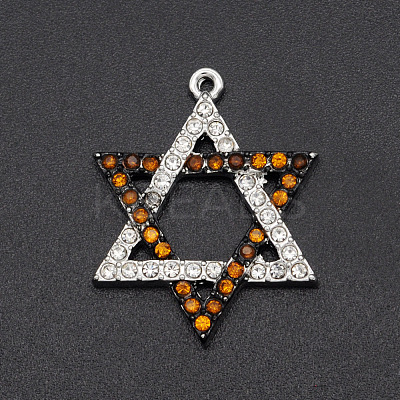 Religion Alloy Rhinestone Pendants PALLOY-S098-DA012-2-1