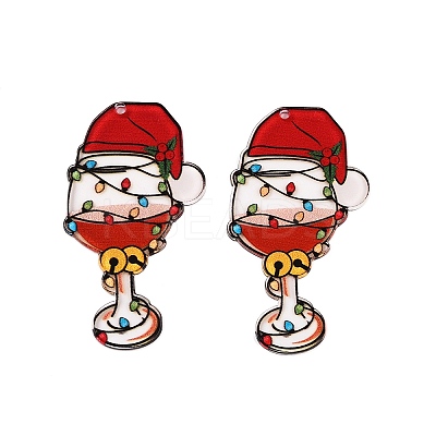 Christmas Theme Printing Acrylic Pendants BACR-N002-01I-1