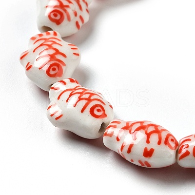 Handmade Printed Porcelain Beads PORC-F005-03C-1