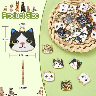 45Pcs 9 Styles Printed Alloy Pendants ENAM-CJ0003-46-1