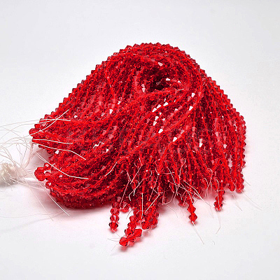 Imitate Austrian Crystal Bicone Glass Beads Strands GLAA-F029-6x6mm-14-1
