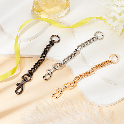 3Pcs 3 Colors Iron Bag Curb Chains DIY-WR0001-94-1