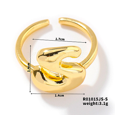 Fashionable Letter Brass Open Cuff for Women UR6840-19-1