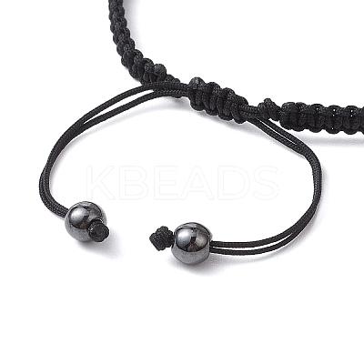 2Pcs Synthetic Turquoise & Hematite Braided Bracelets for Couple BJEW-JB11339-1