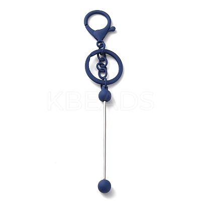 Spray Painted Alloy Bar Beadable Keychain for Jewelry Making DIY Crafts KEYC-A011-02F-1