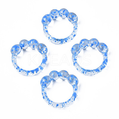 Spotted Chunky Transparent Acrylic Finger Ring RJEW-S045-132-1