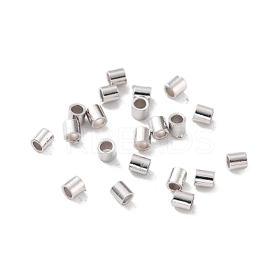 Anti-Tarnish Rhodium Plated 925 Sterling Silver Spacer Tube Beads STER-Z006-01B-P-1