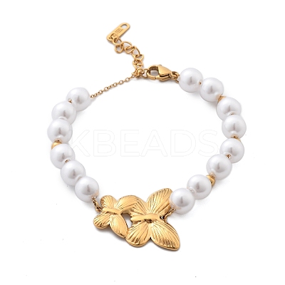 Ion Plating(IP) 304 Stainless Steel Link Bracelets for Women BJEW-P345-03G-1