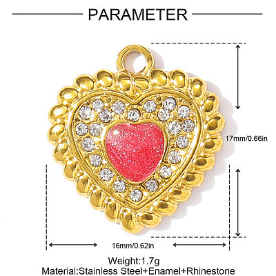304 Stainless Steel Rhinestone Pendants STAS-OY002-49G-1