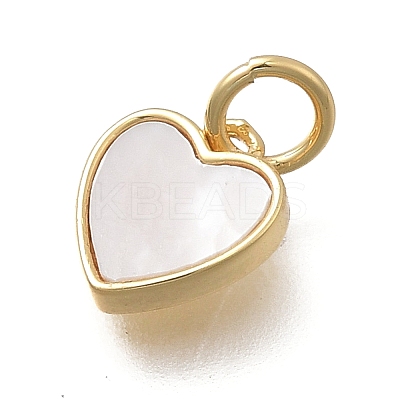 Brass & Natural Shell Heart Charms LS-KK-D431-025B-02G-1