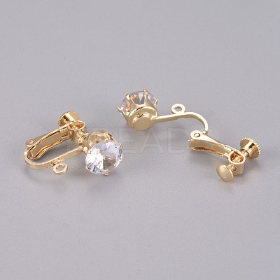 Brass Screw On Clip-on Earring Findings KK-L200-A01-G-1