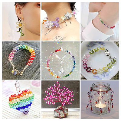 12 Strands 3 Styles Gradient Color Baking Paint Glass Bead Strands DGLA-TA0001-21F-1