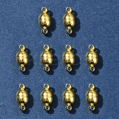 10Pcs Round Brass Magnetic Clasps with Loops KK-FS0001-34G-1