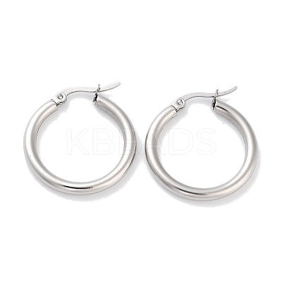 Non-Tarnish Ring 304 Stainless Steel Hoop Earrings for Women Men EJEW-B049-01B-P-1