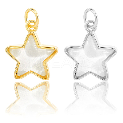 10Pcs 2 Colors Brass Charms KK-BBC0019-20B-1