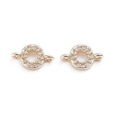 Brass Micro Pave Cubic Zirconia Letter Links ZIRC-I042-16G-O-1