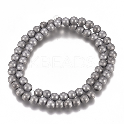 PVD Vacuum Plating Magnetic Synthetic Hematite Beads Strands G-I276-02-6mm-1