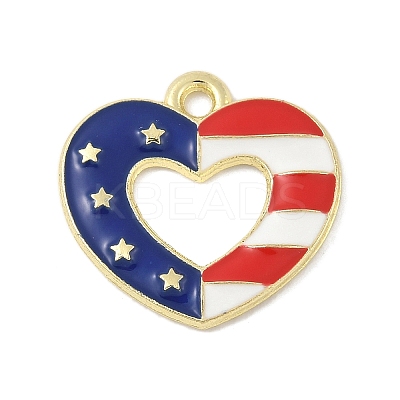 Independence Day Alloy Enamel Pandants FIND-M083-05E-G-1