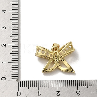 Rack Plating Brass Micro Pave Clear Cubic Zirconia Pendants KK-R158-06G-1