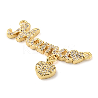 Rack Plating Brass Micro Pave Cubic Zirconia Pendants KK-C044-13G-1