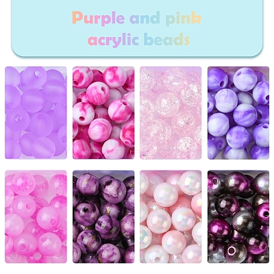 DIY Round Acrylic Beads Bracelets Jewelry Making Kits DIY-FS0007-40-1