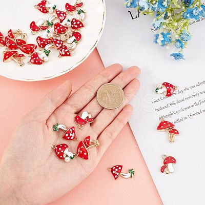 24Pcs 4 Styles Alloy Enamel Pendants ENAM-SC0002-17-1