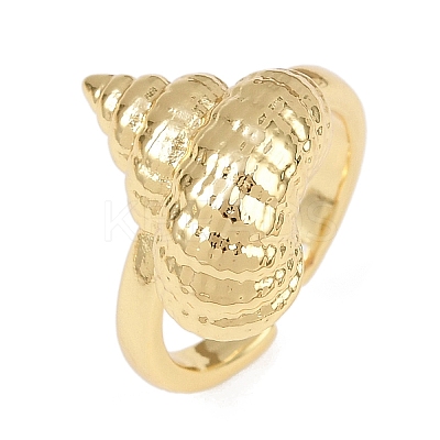 Ocean Theme Brass Cuff Rings RJEW-C135-01G-04-1