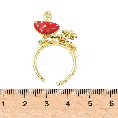 Brass Micro Pave Cubic Zirconia Cuff Rings RJEW-A069-04G-1