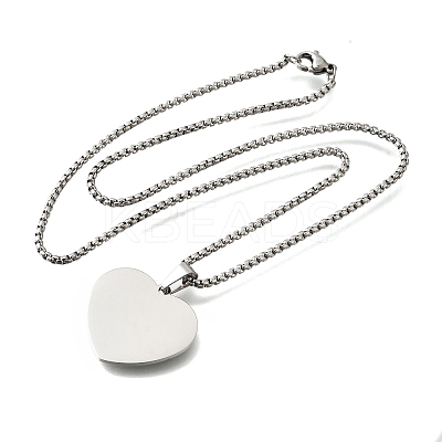 304 Stainless Steel Blank Pendant Necklaces NJEW-P329-04B-P-1
