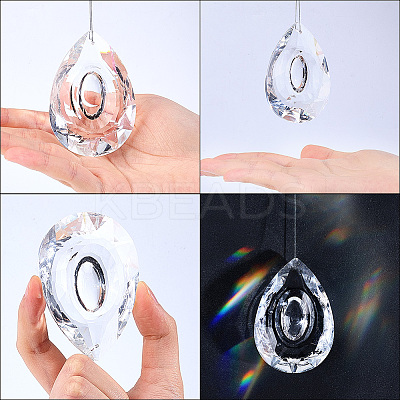 Transparent Glass Pendants GLAA-SP0001-18C-1