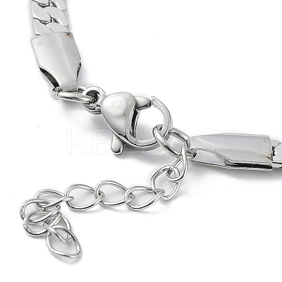 Non-Tarnish 304 Stainless Steel Curb Chain Bracelet BJEW-K226-01D-P-1