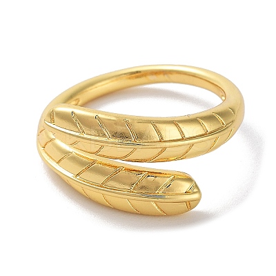 Brass Open Cuff Rings for Women RJEW-E292-21G-1