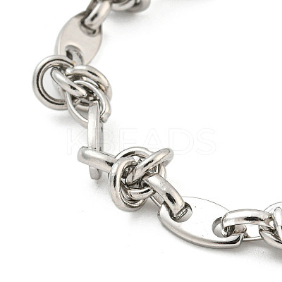 Non-Tarnish 304 Stainless Steel Oval Link Chains Bracelets for Men & Women LS-BJEW-D042-19P-1