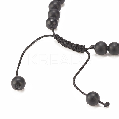 4Pcs 4 Color Natural Obsidian & Synthetic Hematite Braided Bead Bracelet with Cubic Zirconia BJEW-JB08117-1