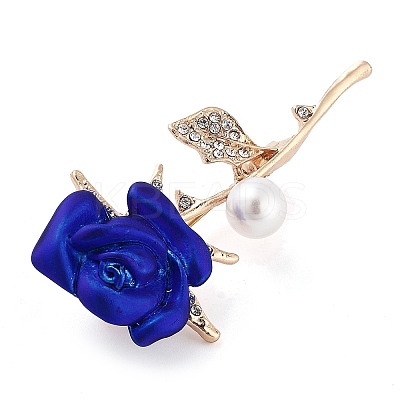 Valentine's Day Rose Zinc Alloy Crystal Rhinestone Brooches JEWB-I031-02A-1