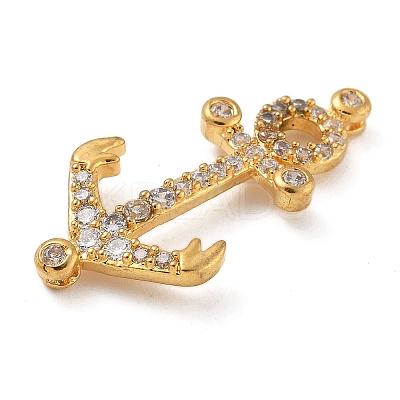 Rack Plating Brass Micro Pave Clear Cubic Zirconia Slide Charms KK-A234-015G-1