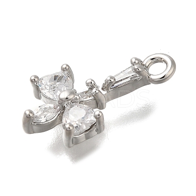 Brass Pave Cubic Zirconia Pendants KK-Q048-26P-1