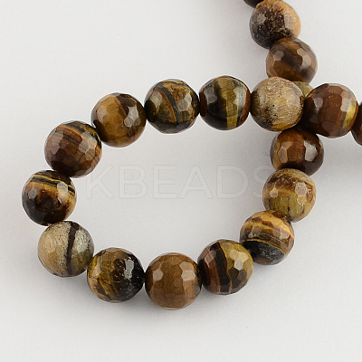 Natural Tiger Eye Round Bead Strands G-R203-10mm-1