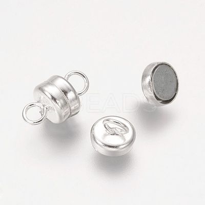 Column Brass Magnetic Clasps with Loops LS-KK-M064-S-NR-1