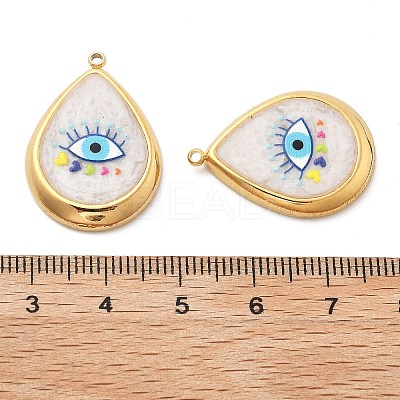 IP Plating(IP) 304 Stainless Steel Enamel Pendants STAS-A103-01G-05-1