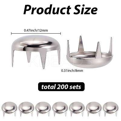200Pcs Brass Four-Claw Rivets KK-GF0001-20P-1