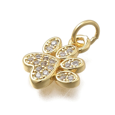 Brass Micro Pave Cubic Zirconia Charms KK-D431-012G-1
