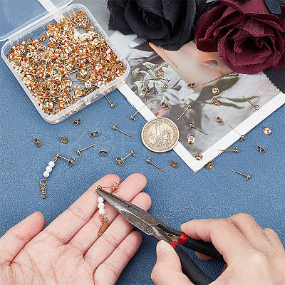 100Pcs 304 Stainless Steel Ball Stud Earring Post STAS-DC0011-28-1