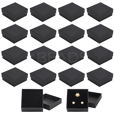 Square Kraft Paper Necklace Earring Storage Gift Boxes CON-WH0095-88A-1