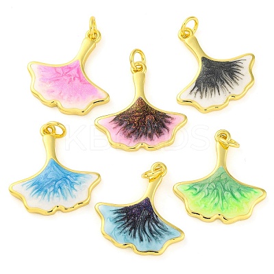 Brass Enamel Pendants KK-S401-13G-1
