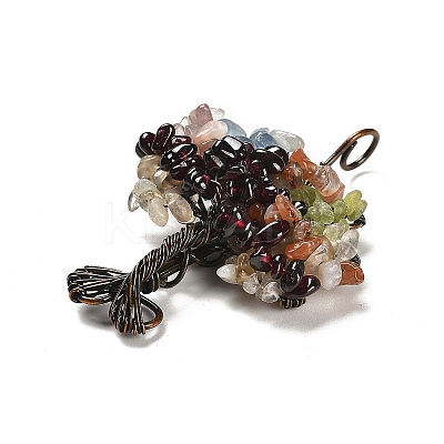 Natural Mixed Gemstone Chip Big Pendants G-F763-06R-1