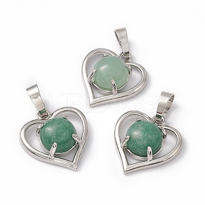 Natural Green Aventurine Pendants G-P484-04P-01-1