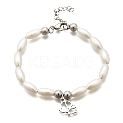 304 Stainless Steel Dog Charm Bracelets for Women BJEW-C098-10P-1
